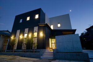 姫野邸　夜景北西面